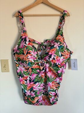 Swimsuits for All Tankini Top 26 Floral Adjustable Straps NEW